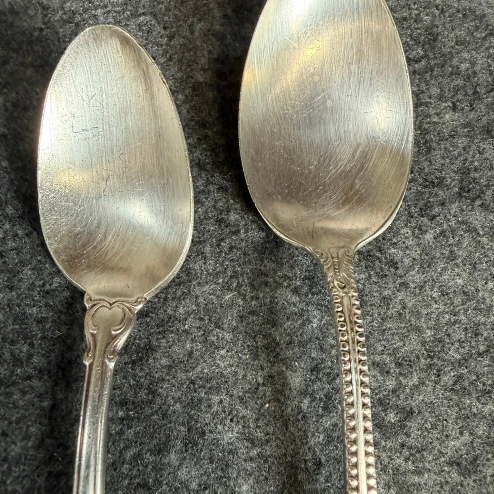 Vintage Holmes Edwards Silverplate Spoons Danish Princess Deepsilver‎ Set of 2